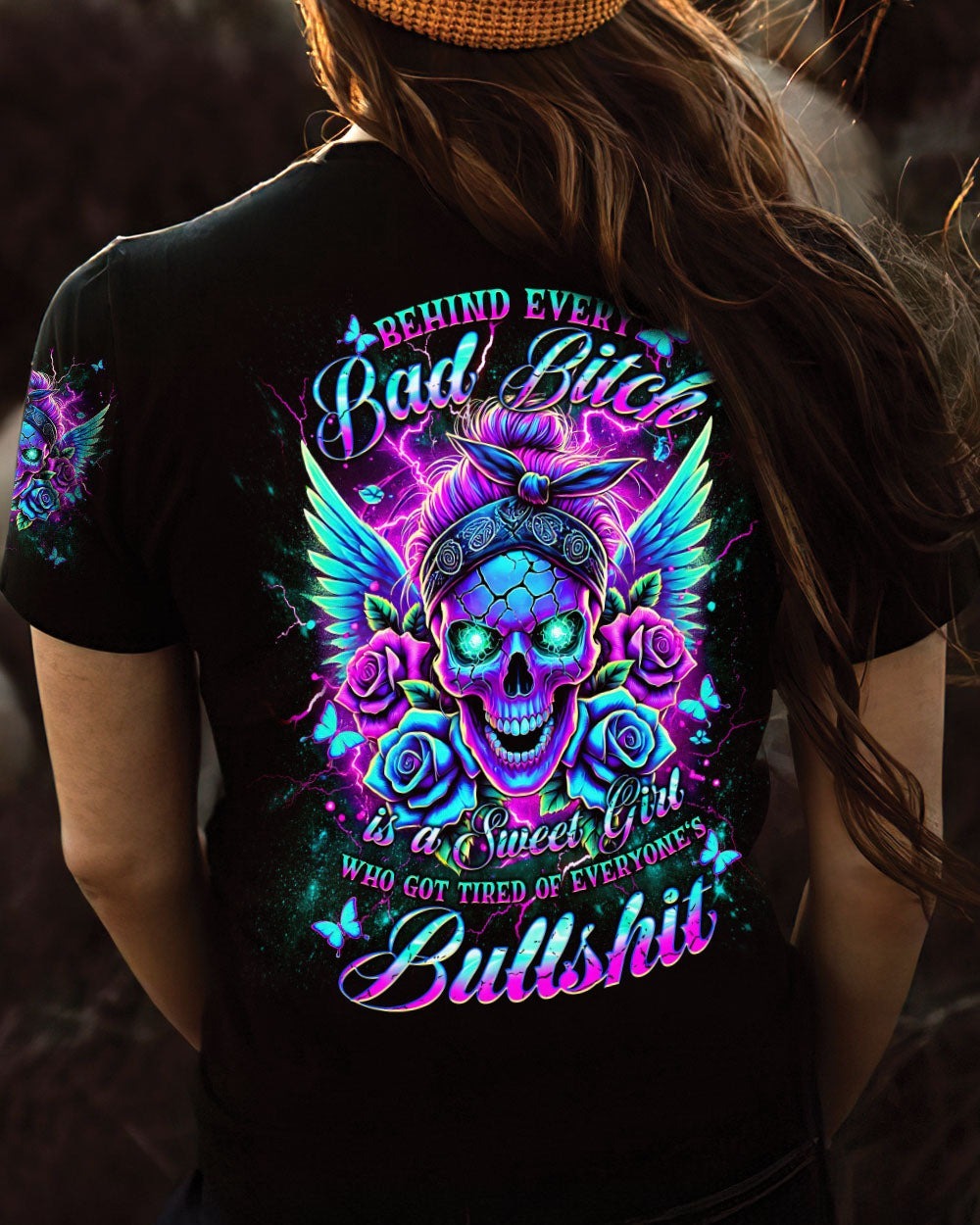 BLISSCORNERS IT'S GOING TO BE ONE OF THOSE DAYS MESSY BUN SKULL ALL OVER PRINT