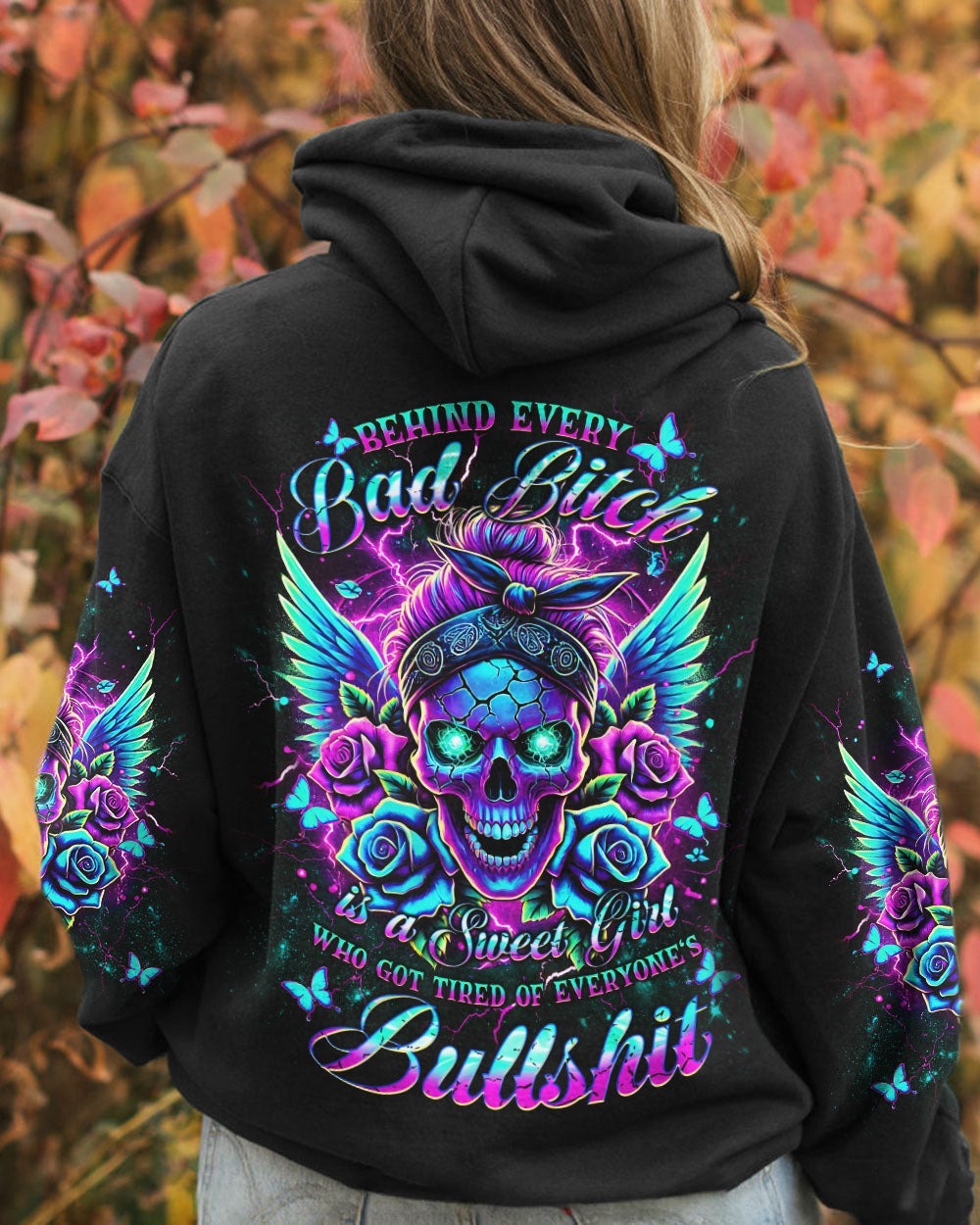 BLISSCORNERS IT'S GOING TO BE ONE OF THOSE DAYS MESSY BUN SKULL ALL OVER PRINT