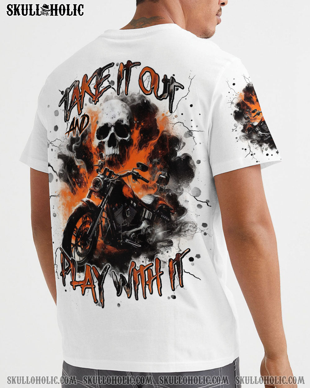 BLISSCORNERS TAKE IT OUT AND PLAY WITH IT BIKER SKULL ALL OVER PRINT