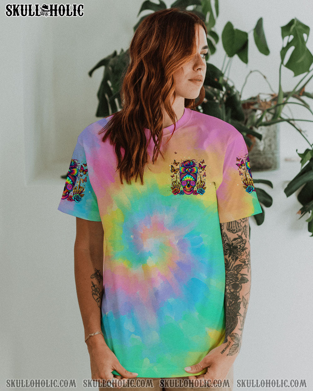 BLISSCORNERS DON'T LIKE MY ATTITUDE MESSY BUN TIE DYE ALL OVER PRINT