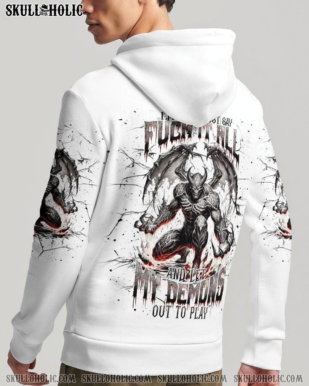 BLISSCORNERS ONE DAY I'M GONNA JUST SAY DEMON SKULL ALL OVER PRINT