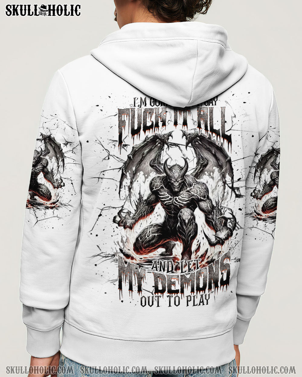 BLISSCORNERS ONE DAY I'M GONNA JUST SAY DEMON SKULL ALL OVER PRINT