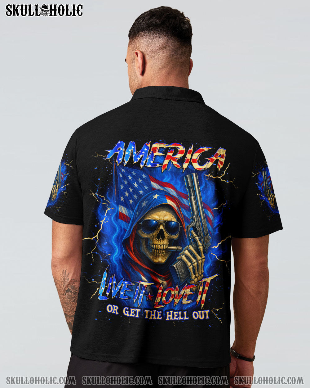 BLISSCORNERS AMERICA LIVE IT LOVE IT OR GET THE HELL OUT ALL OVER PRINT