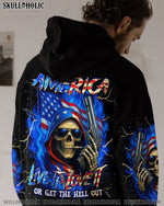 BLISSCORNERS AMERICA LIVE IT LOVE IT OR GET THE HELL OUT ALL OVER PRINT