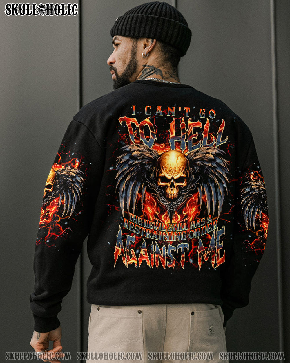 BLISSCORNERS I CAN'T GO TO HELL SKULL WINGS ALL OVER PRINT