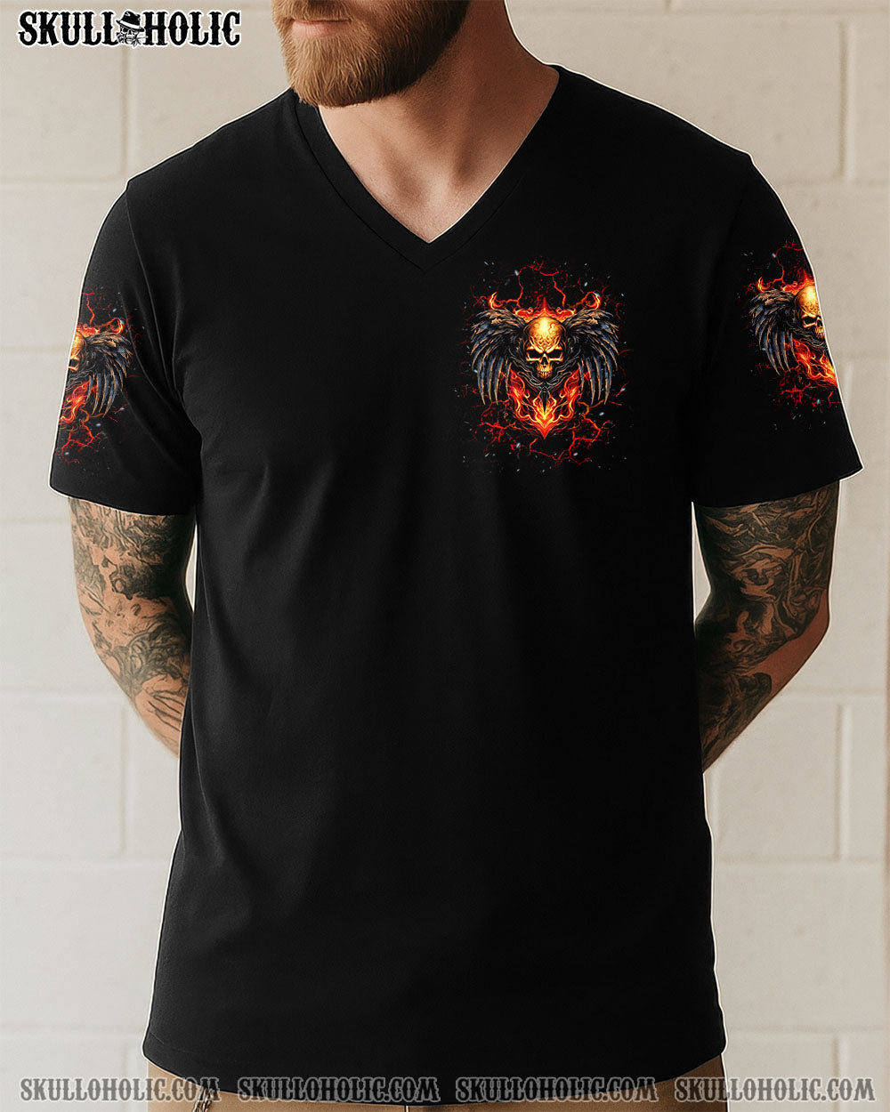 BLISSCORNERS I CAN'T GO TO HELL SKULL WINGS ALL OVER PRINT