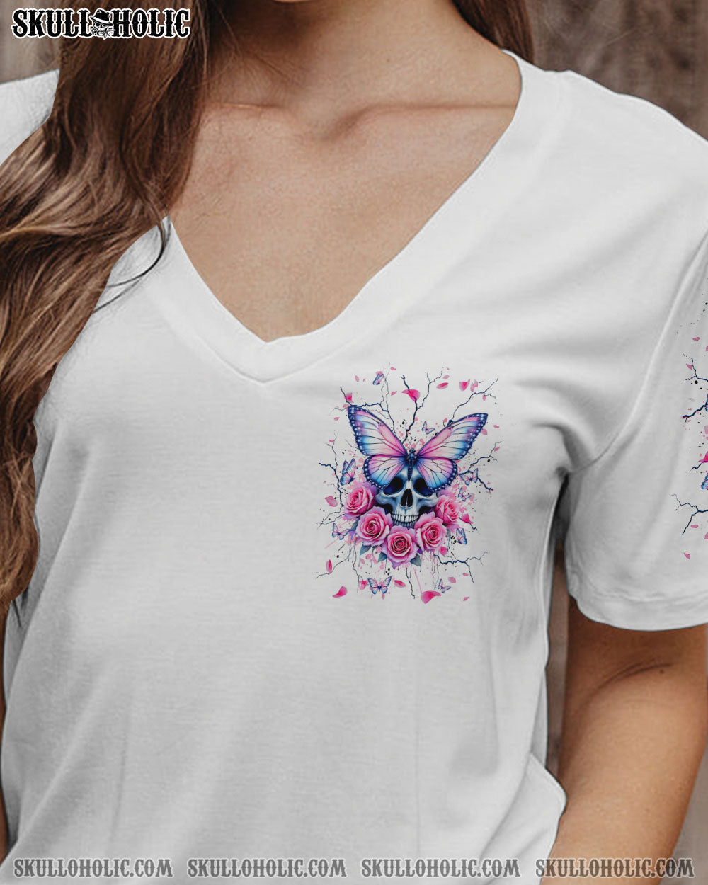 BLISSCORNERS BE THE BEST VERSION OF YOU BUTTERFLY SKULL ALL OVER PRINT