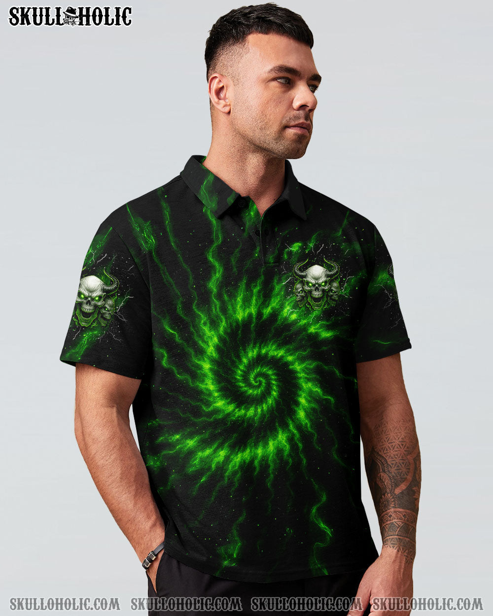 BLISSCORNERS ONE DAY I'M GONNA JUST SAY SKULL DEMON TIE DYE ALL OVER PRINT