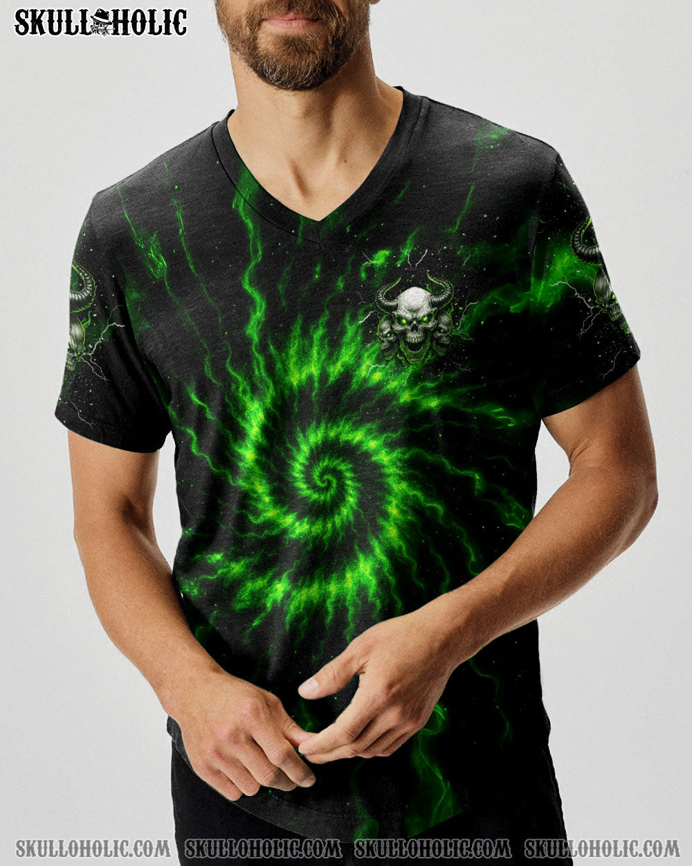 BLISSCORNERS ONE DAY I'M GONNA JUST SAY SKULL DEMON TIE DYE ALL OVER PRINT