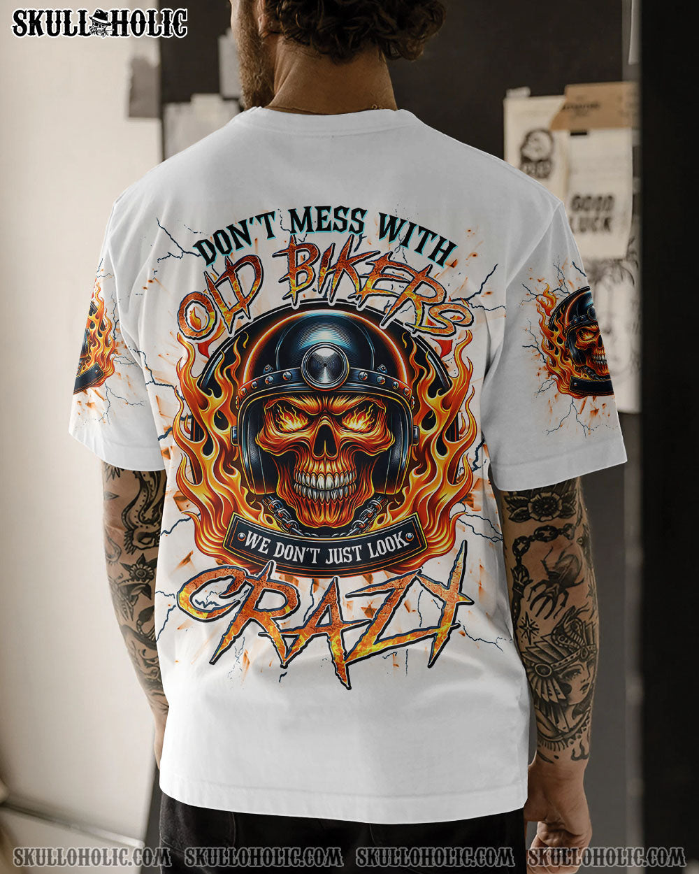 BLISSCORNERS DON'T MESS WITH OLD BIKERS SKULL ALL OVER PRINT
