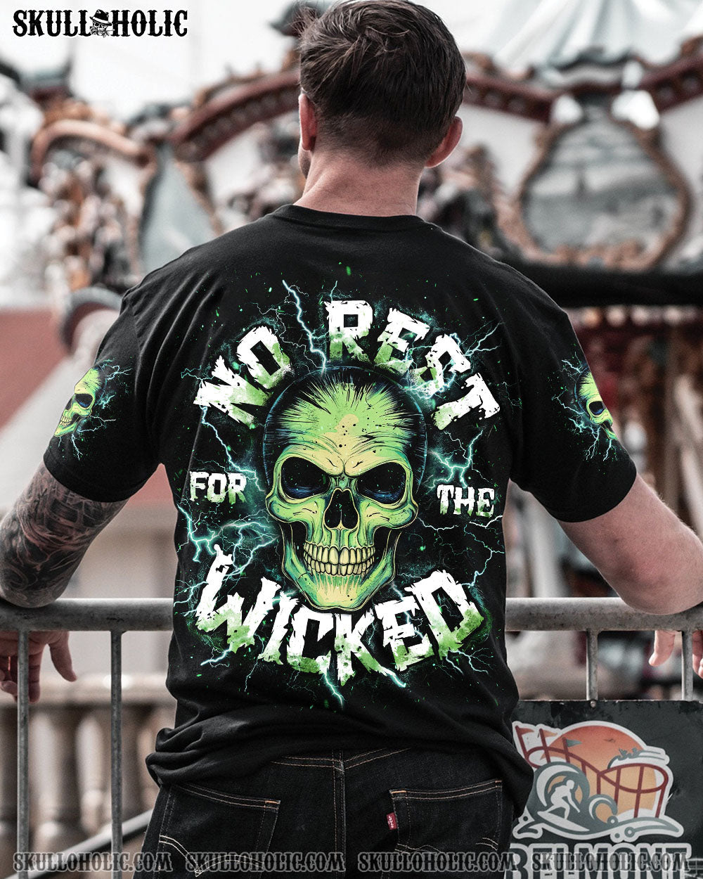 BLISSCORNERS NO REST FOR THE WICKED SKULL ALL OVER PRINT