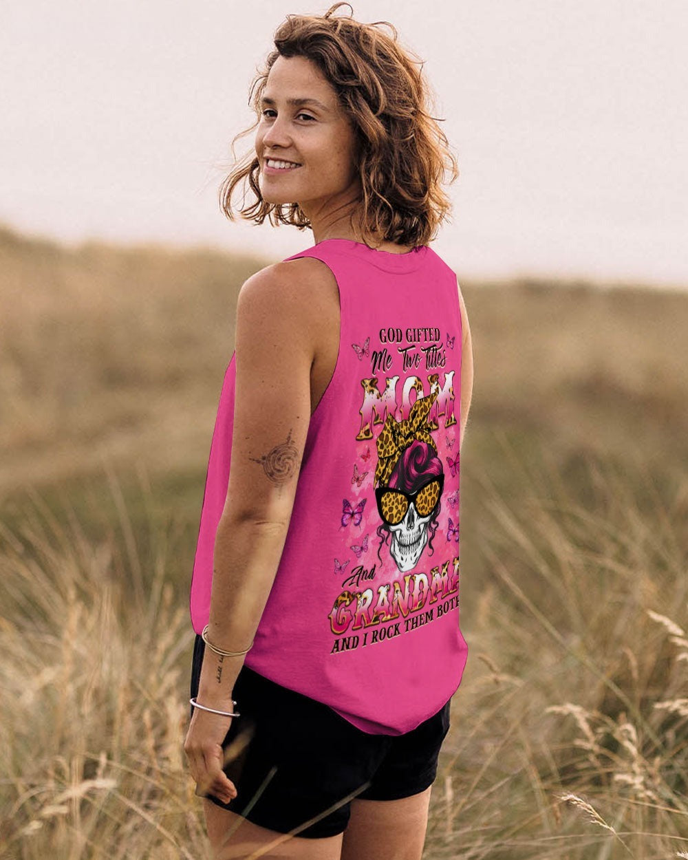 BLISSCORNERS KARMA FAIRY SKULL MESSY BUN ALL OVER PRINT
