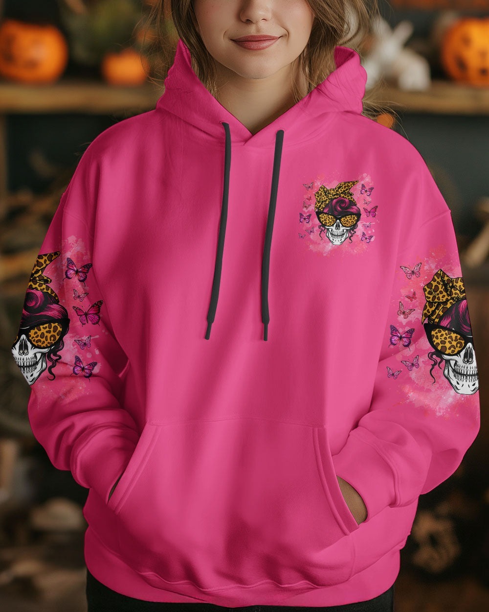 BLISSCORNERS KARMA FAIRY SKULL MESSY BUN ALL OVER PRINT