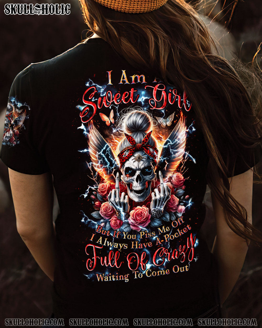 BLISSCORNERS NOT EVERYONE LIKES ME SKULL MESSY BUN ALL OVER PRINT