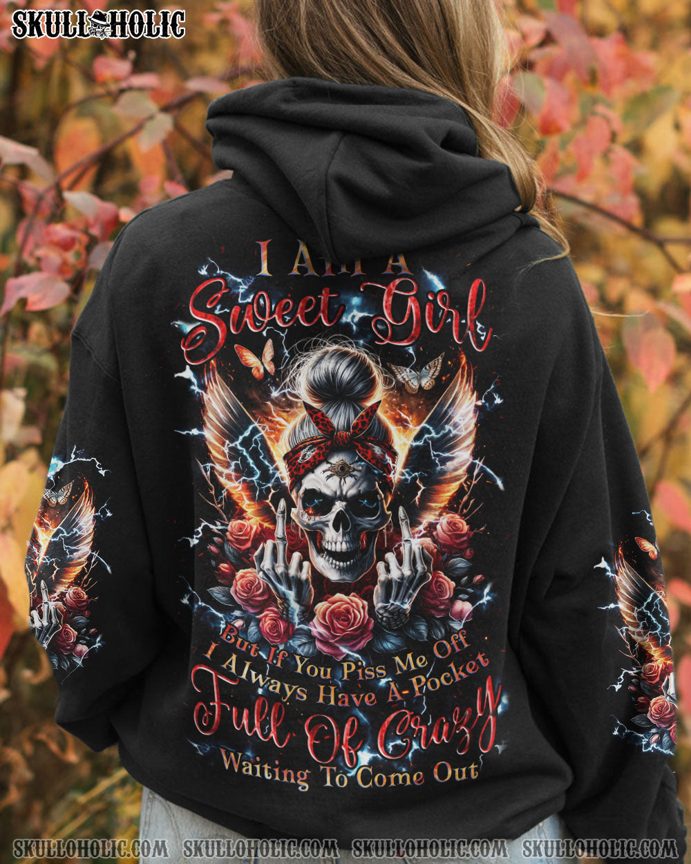 BLISSCORNERS NOT EVERYONE LIKES ME SKULL MESSY BUN ALL OVER PRINT