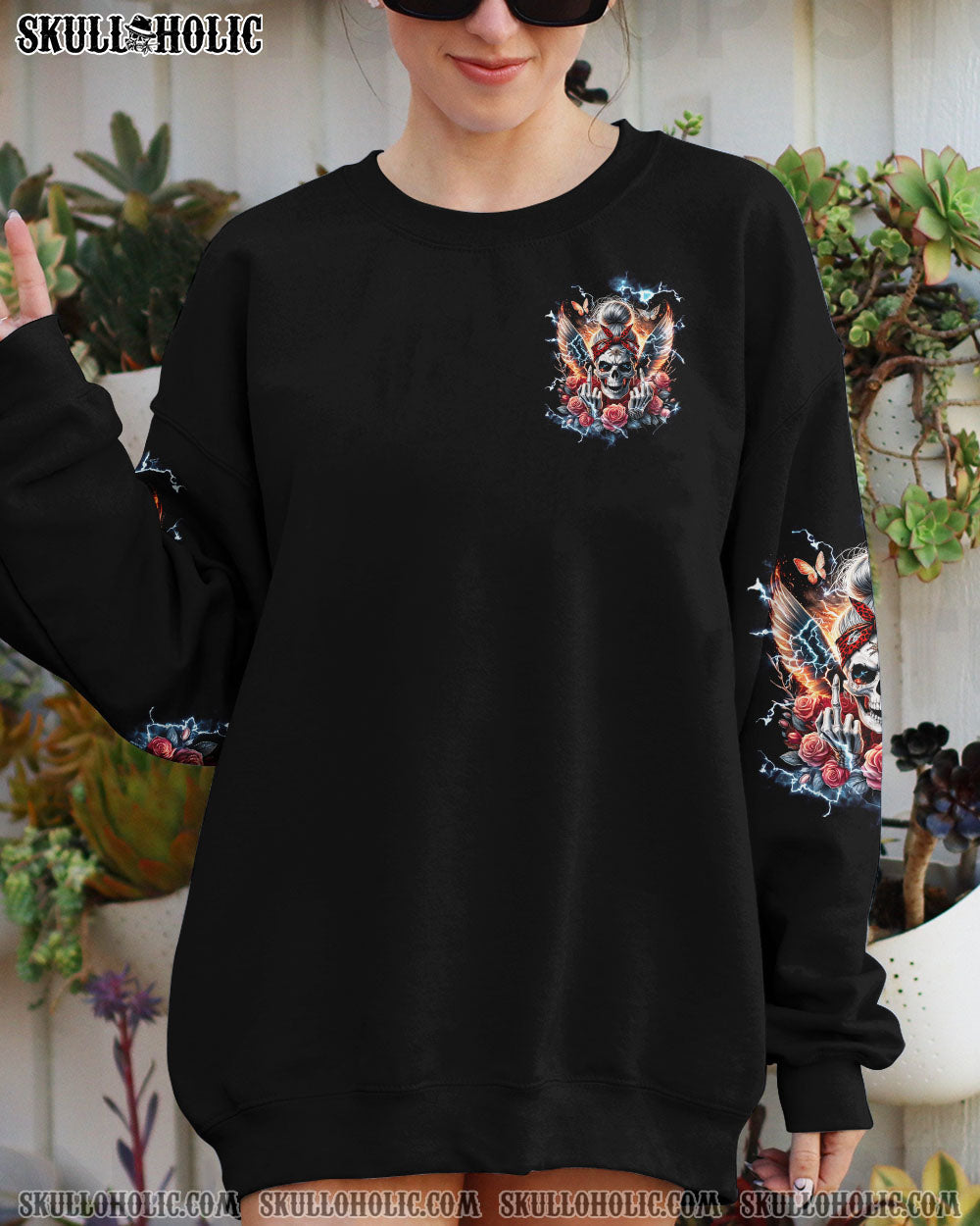 BLISSCORNERS NOT EVERYONE LIKES ME SKULL MESSY BUN ALL OVER PRINT