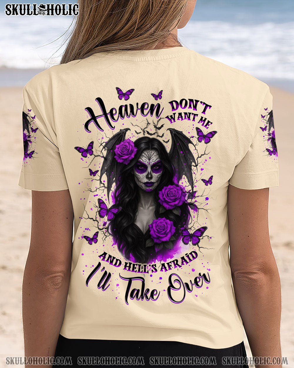 BLISSCORNERS HEAVEN DON'T WANT ME SUGAR SKULL ALL OVER PRINT