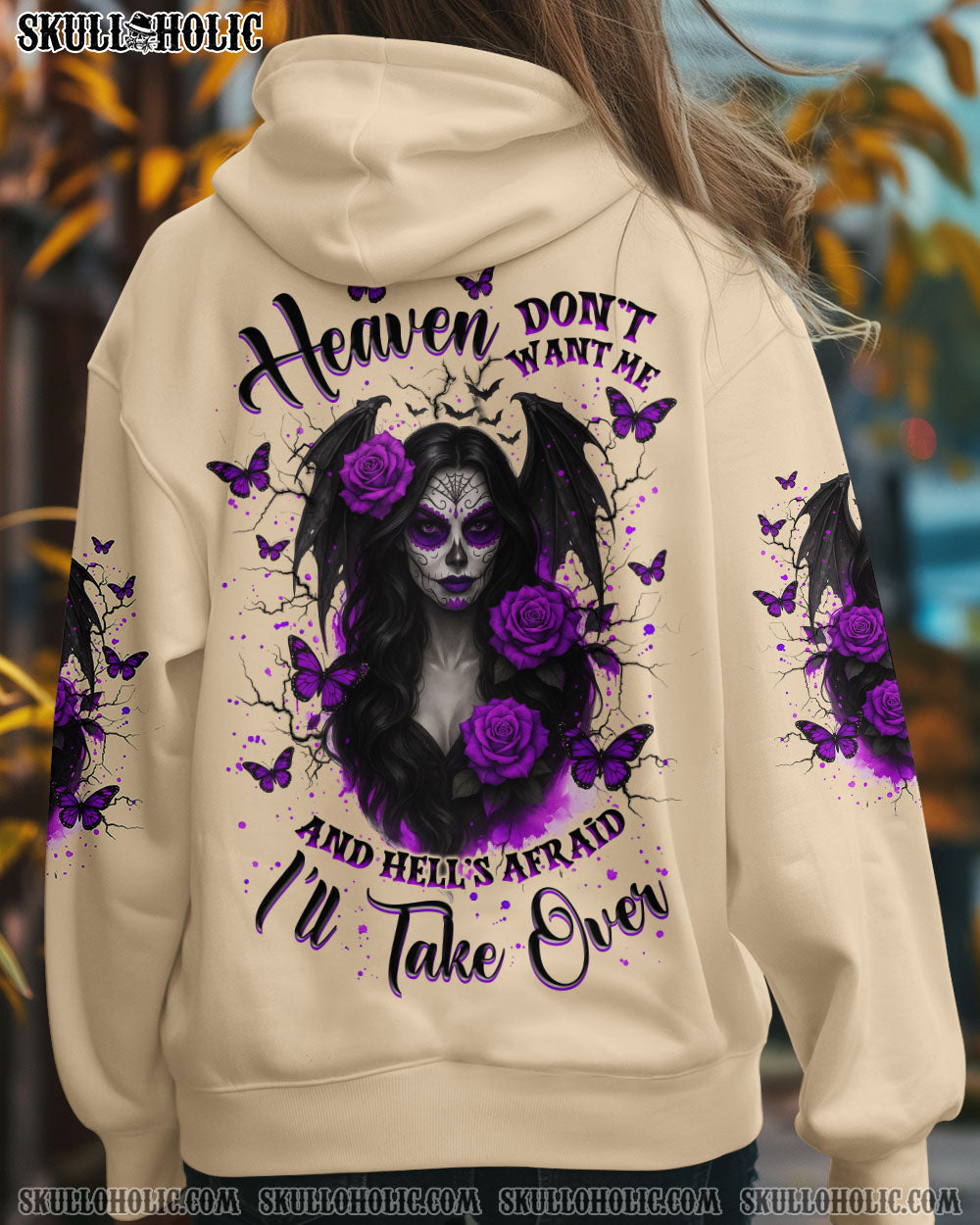 BLISSCORNERS HEAVEN DON'T WANT ME SUGAR SKULL ALL OVER PRINT