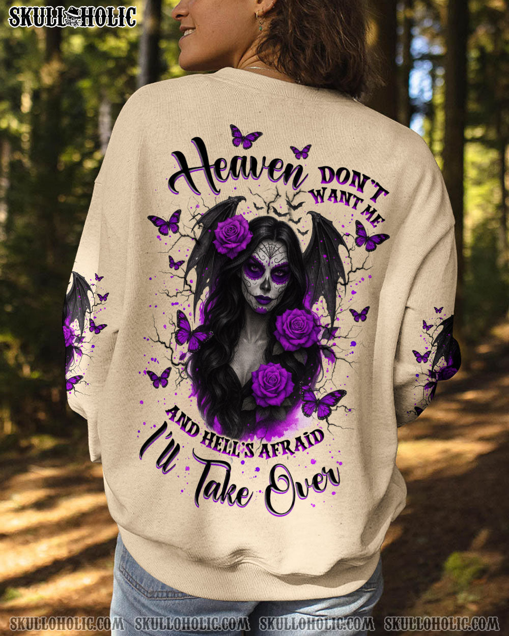 BLISSCORNERS HEAVEN DON'T WANT ME SUGAR SKULL ALL OVER PRINT