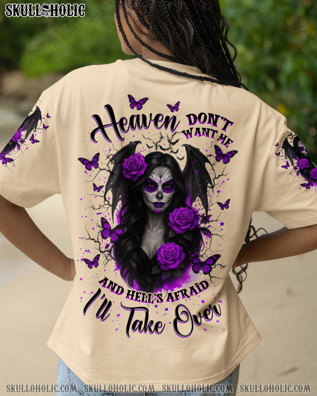 BLISSCORNERS HEAVEN DON'T WANT ME SUGAR SKULL ALL OVER PRINT