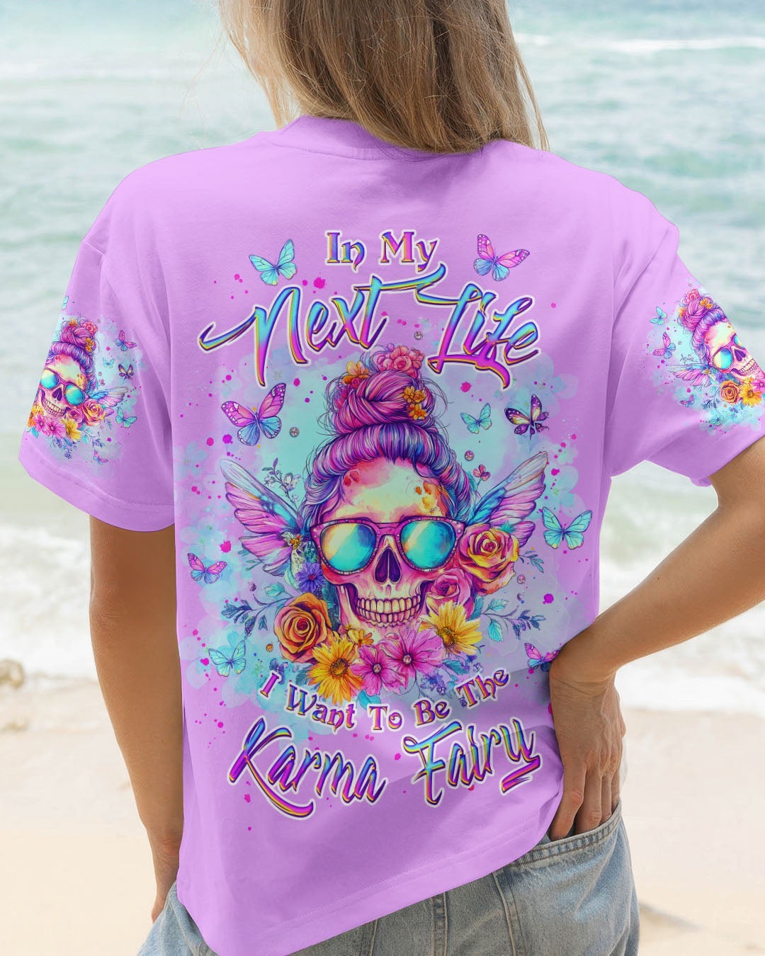 BLISSCORNERS JUDGE ME WHEN SKULL MESSY BUN  ALL OVER PRINT