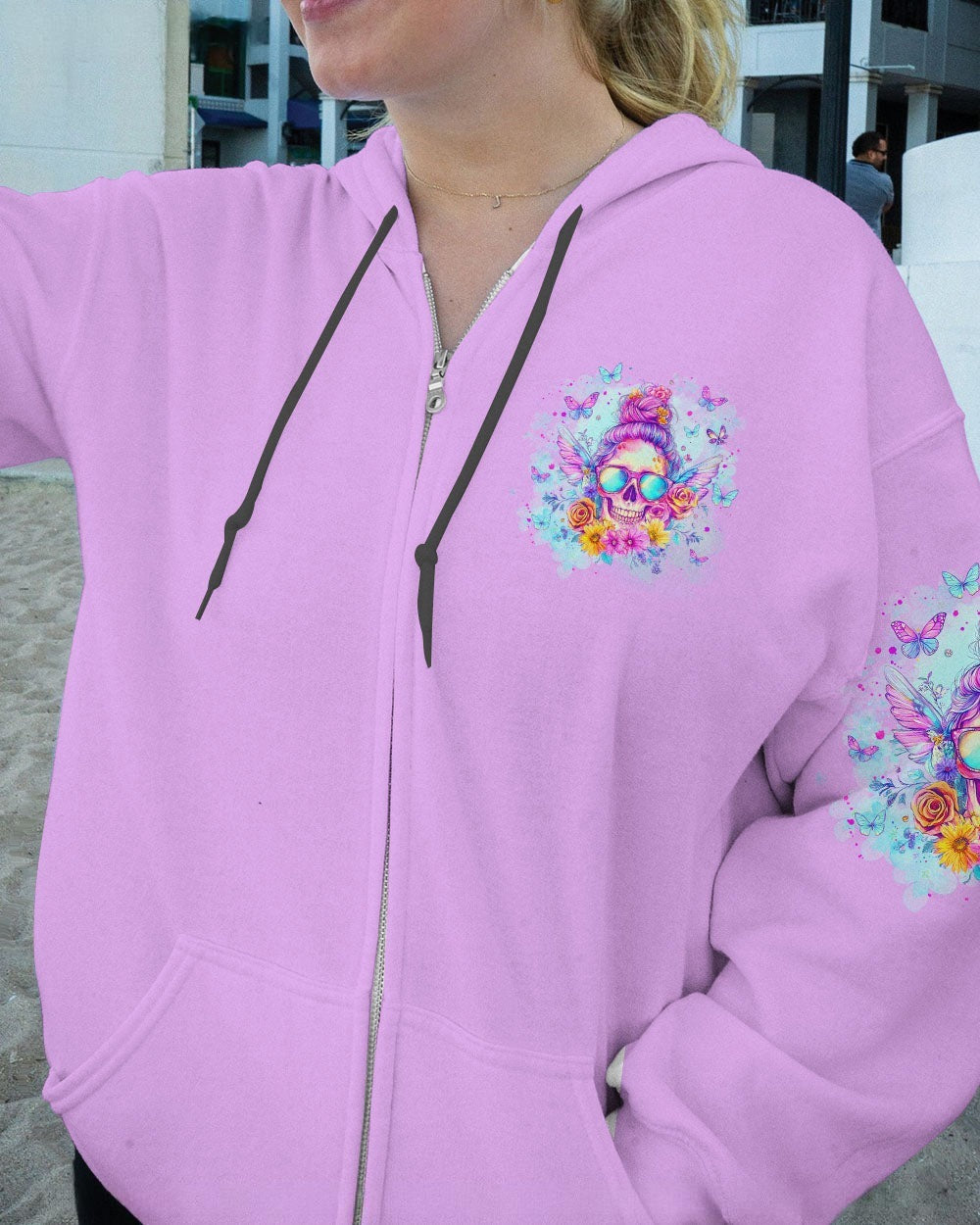 BLISSCORNERS JUDGE ME WHEN SKULL MESSY BUN  ALL OVER PRINT