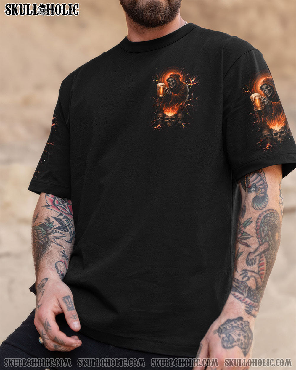 BLISSCORNERS BRING BEER SKULL REAPER ALL OVER PRINT