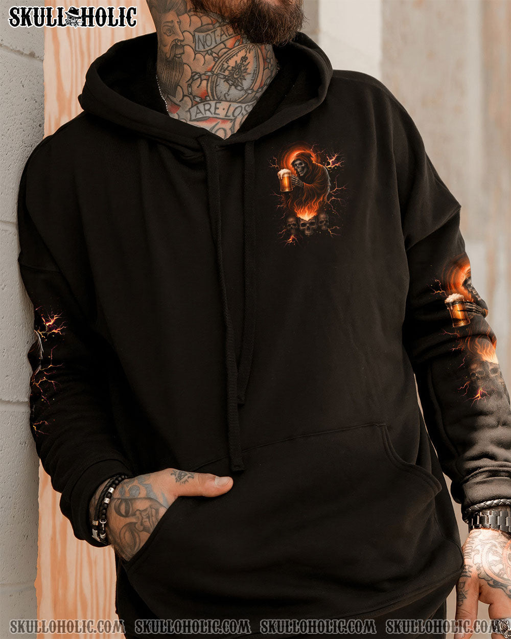 BLISSCORNERS BRING BEER SKULL REAPER ALL OVER PRINT