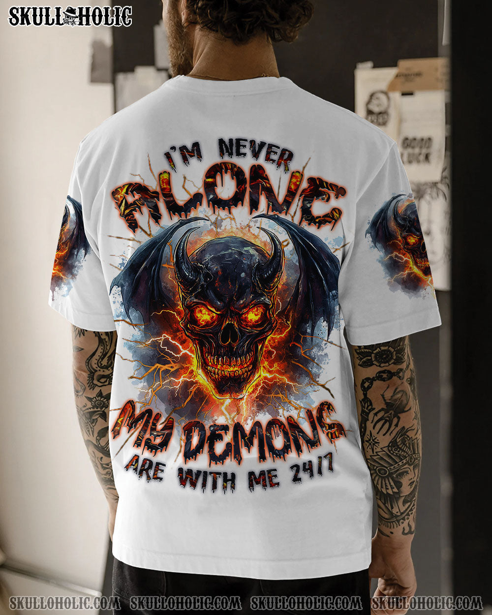 BLISSCORNERS I'M NEVER ALONE MY DEMONS ARE WITH ME 24/7 ALL OVER PRINT
