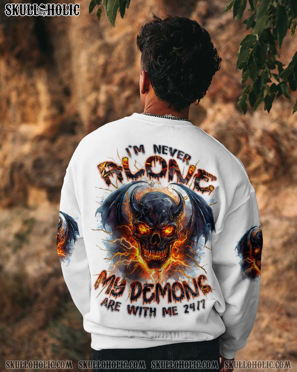 BLISSCORNERS I'M NEVER ALONE MY DEMONS ARE WITH ME 24/7 ALL OVER PRINT