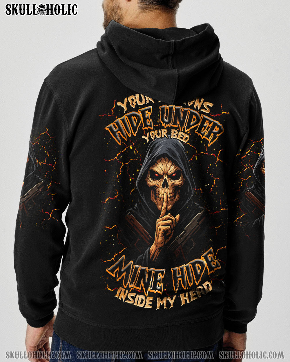 BLISSCORNERS YOUR DEMONS HIDE UNDER YOUR BED SILENCE SKULL ALL OVER PRINT