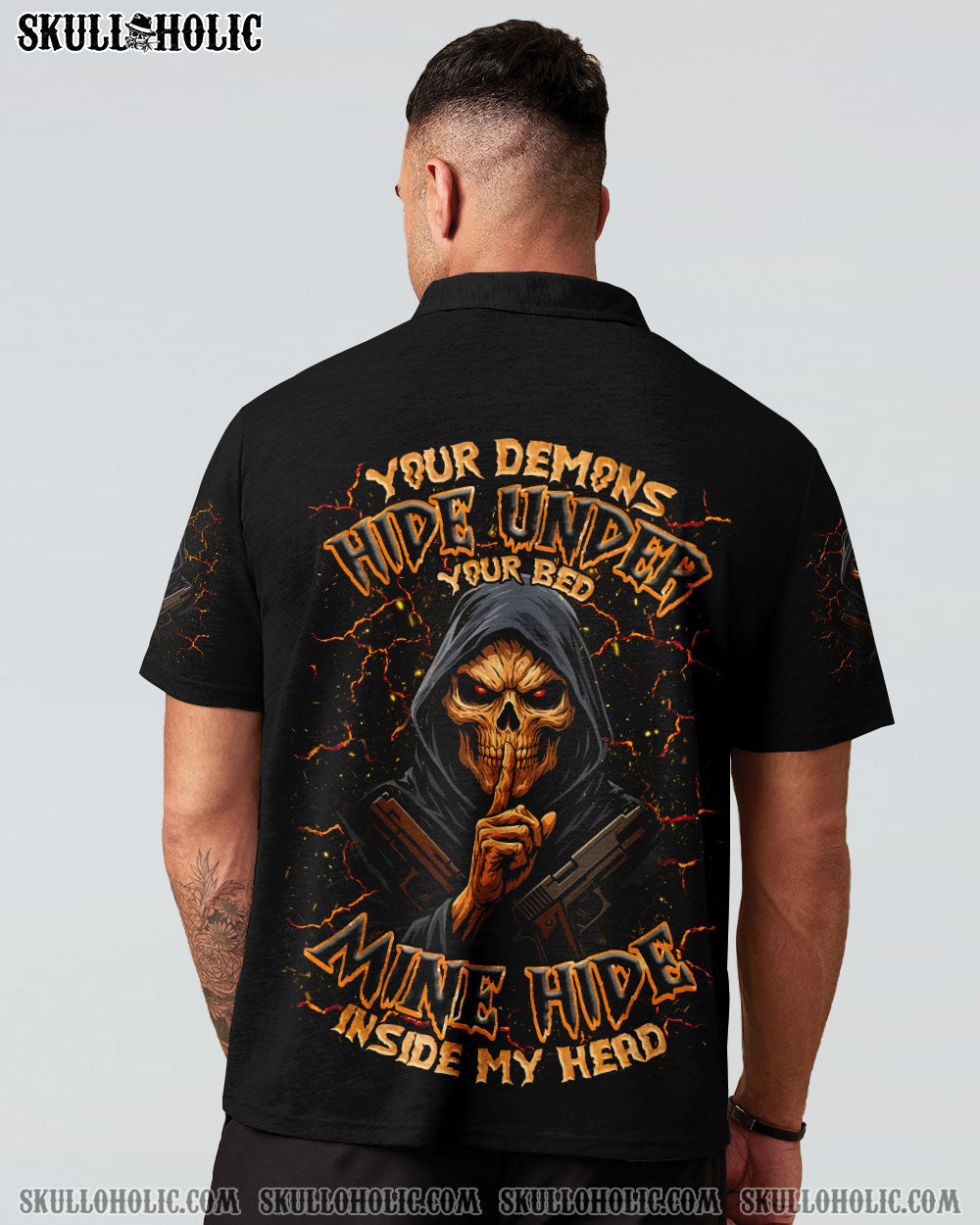 BLISSCORNERS YOUR DEMONS HIDE UNDER YOUR BED SILENCE SKULL ALL OVER PRINT