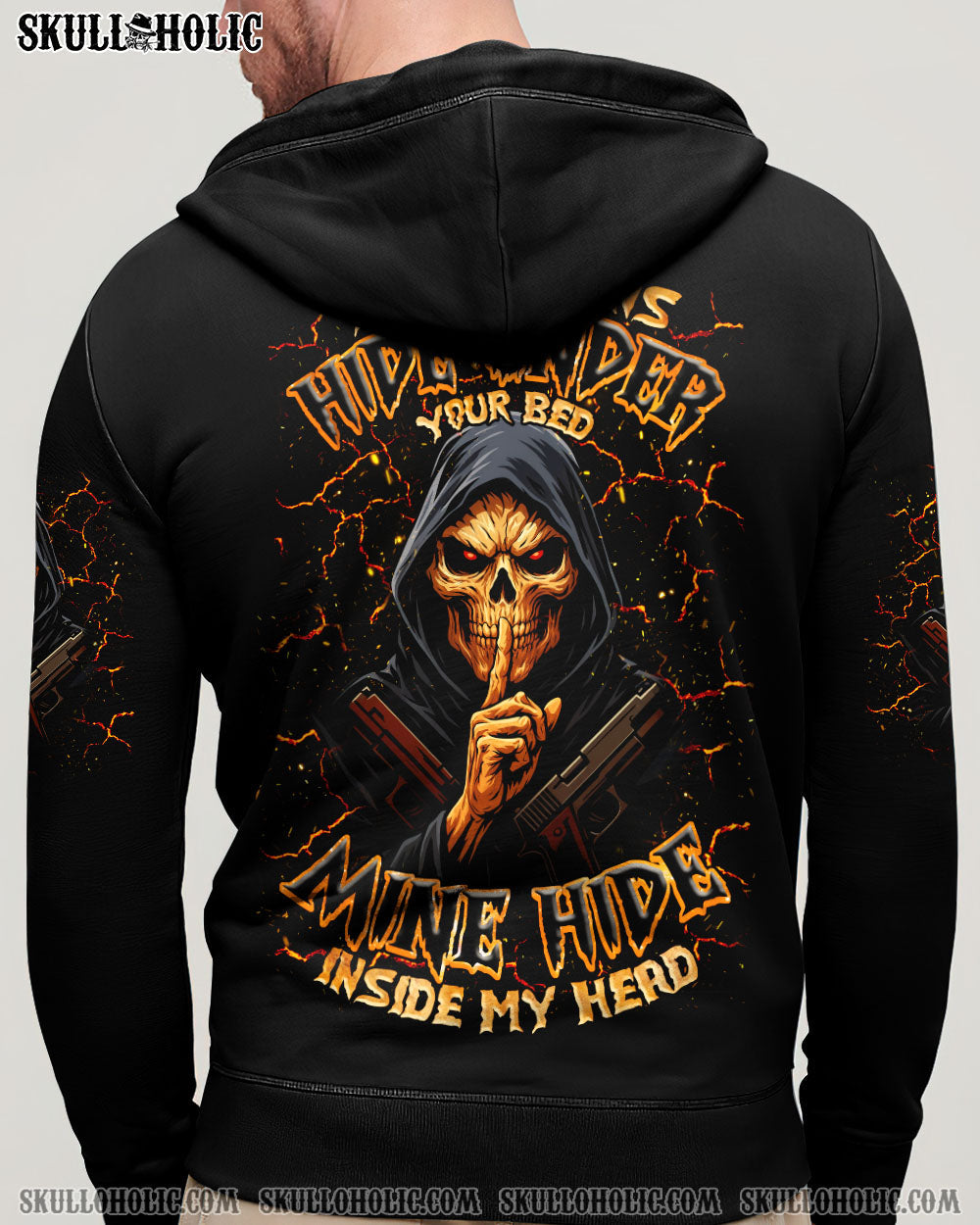 BLISSCORNERS YOUR DEMONS HIDE UNDER YOUR BED SILENCE SKULL ALL OVER PRINT