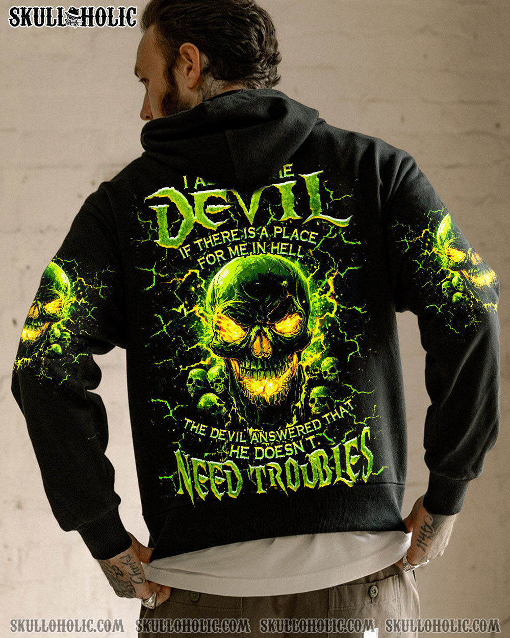 BLISSCORNERS I ASKED THE DEVIL SKULL MADLY ALL OVER PRINT