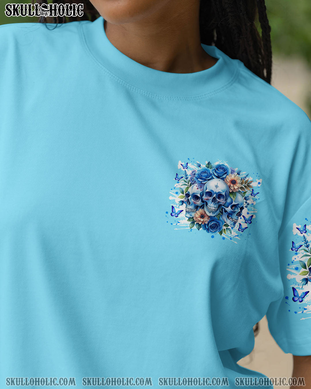 BLISSCORNERS I HAVE 3 SIDES 3 SKULLS ROSE ALL OVER PRINT