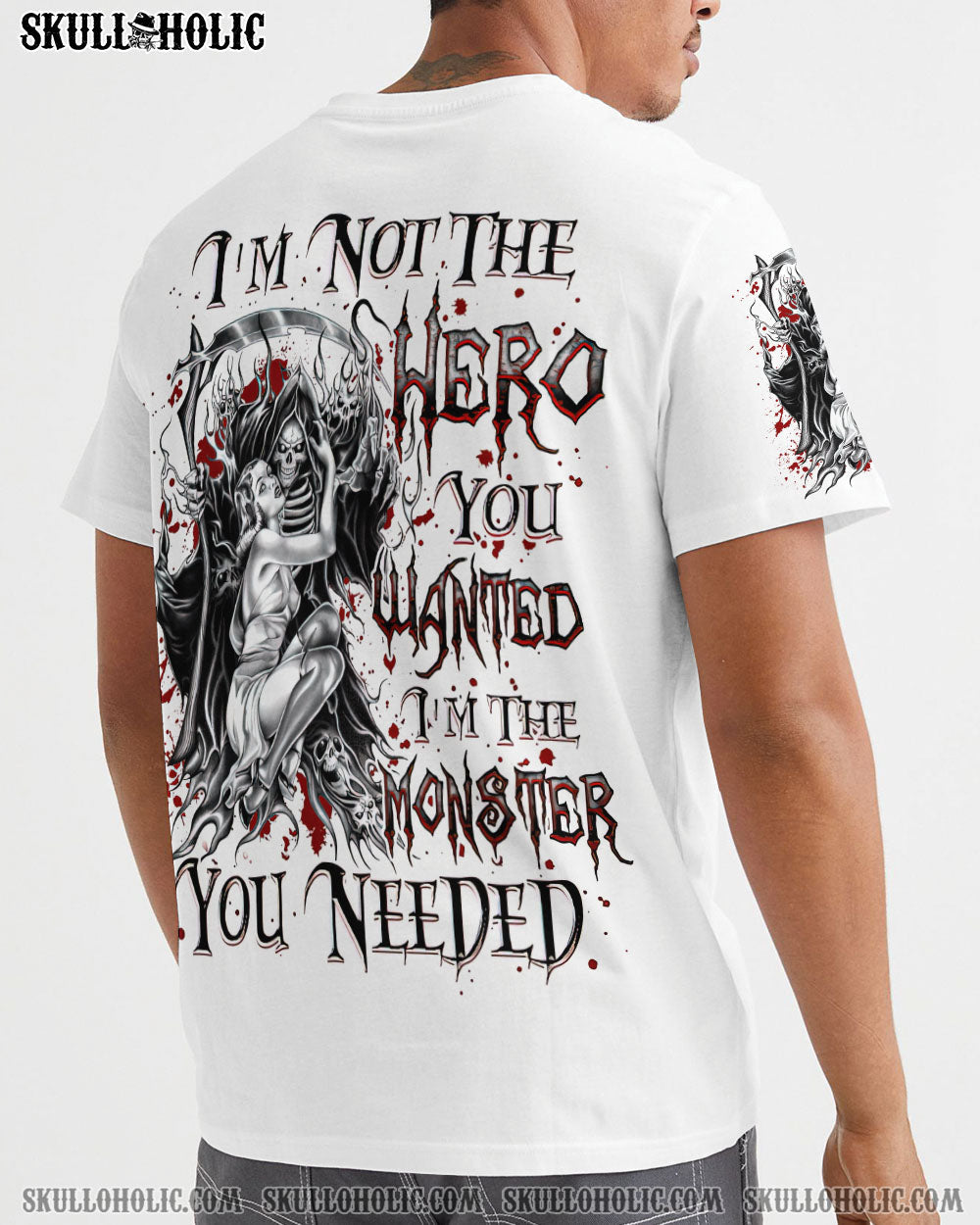 BLISSCORNERS I'M NOT THE HERO YOU WANTED REAPER ALL OVER PRINT