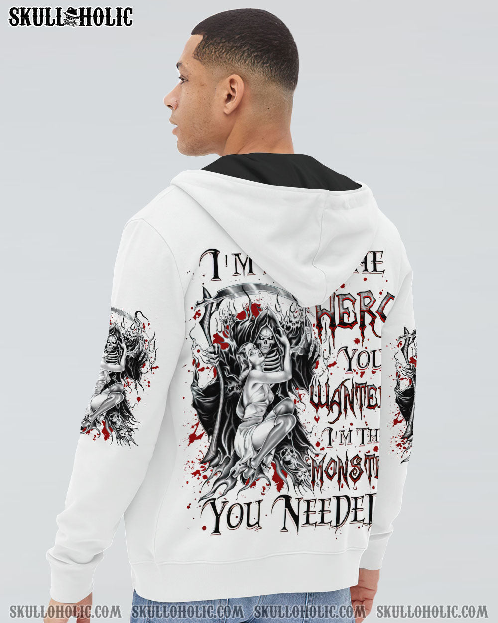 BLISSCORNERS I'M NOT THE HERO YOU WANTED REAPER ALL OVER PRINT