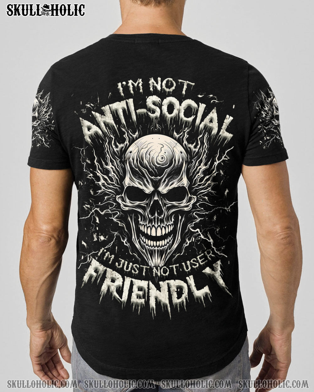 BLISSCORNERS I'M NOT ANTI-SOCIAL SKULL ALL OVER PRINT