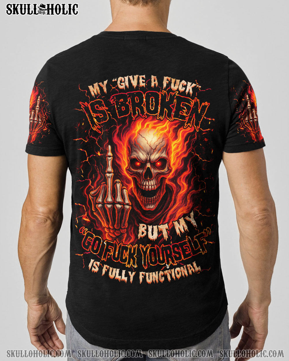 BLISSCORNERS MY GIVE A F IS BROKEN SKULL FIRE ALL OVER PRINT