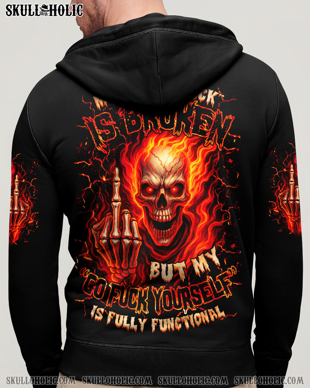 BLISSCORNERS MY GIVE A F IS BROKEN SKULL FIRE ALL OVER PRINT
