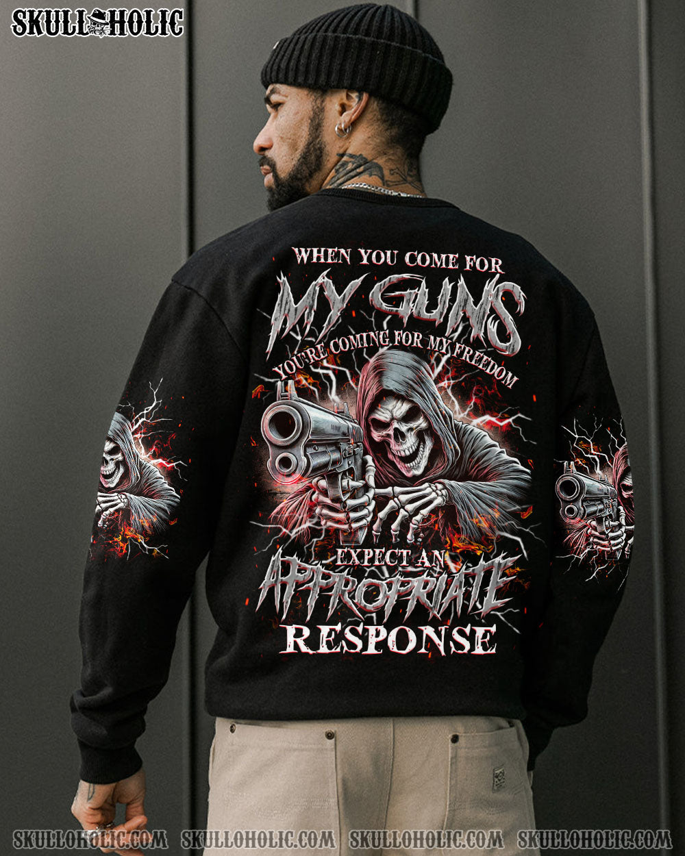 BLISSCORNERS WHEN YOU COME FOR MY G REAPER SKULL ALL OVER PRINT