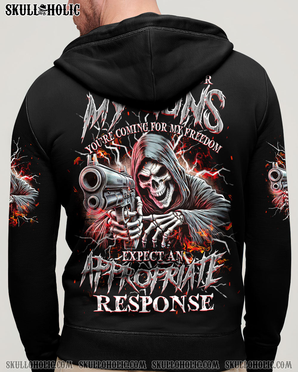 BLISSCORNERS WHEN YOU COME FOR MY G REAPER SKULL ALL OVER PRINT