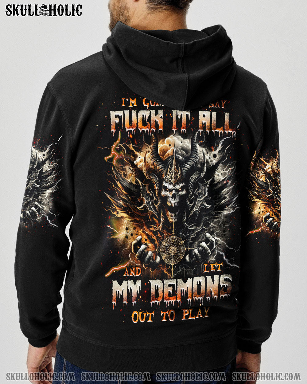BLISSCORNERS ONE DAY I'M GONNA JUST SAY DEMON SKULL ALL OVER PRINT