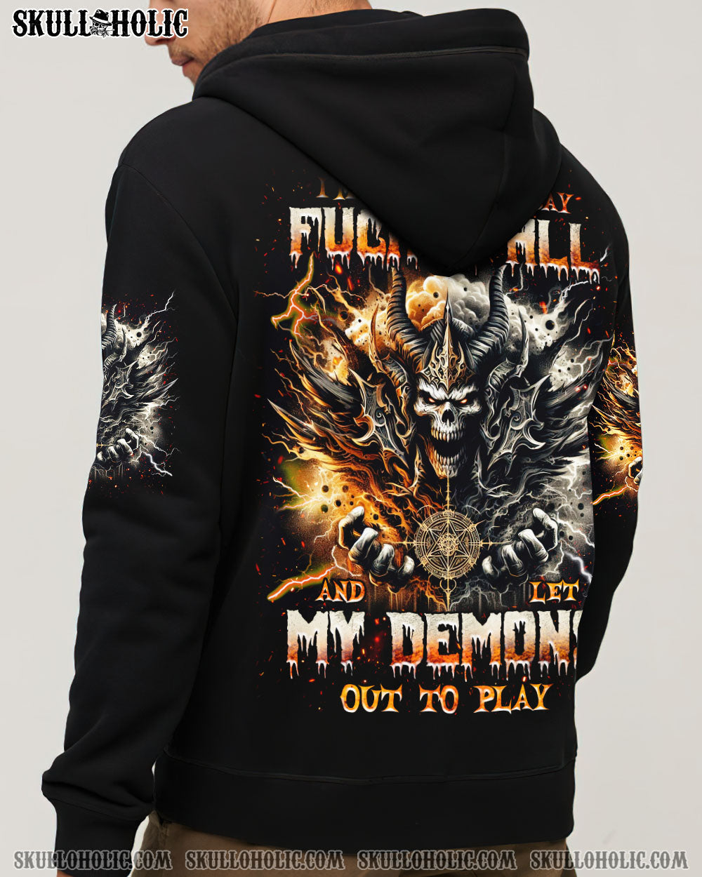 BLISSCORNERS ONE DAY I'M GONNA JUST SAY DEMON SKULL ALL OVER PRINT
