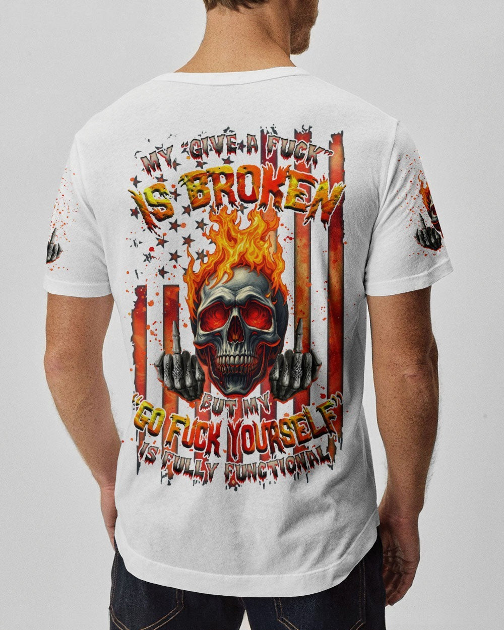 BLISSCORNERS MY GIVE A F IS BROKEN FIRE SKULL ALL OVER PRINT -  TLNZ0702251