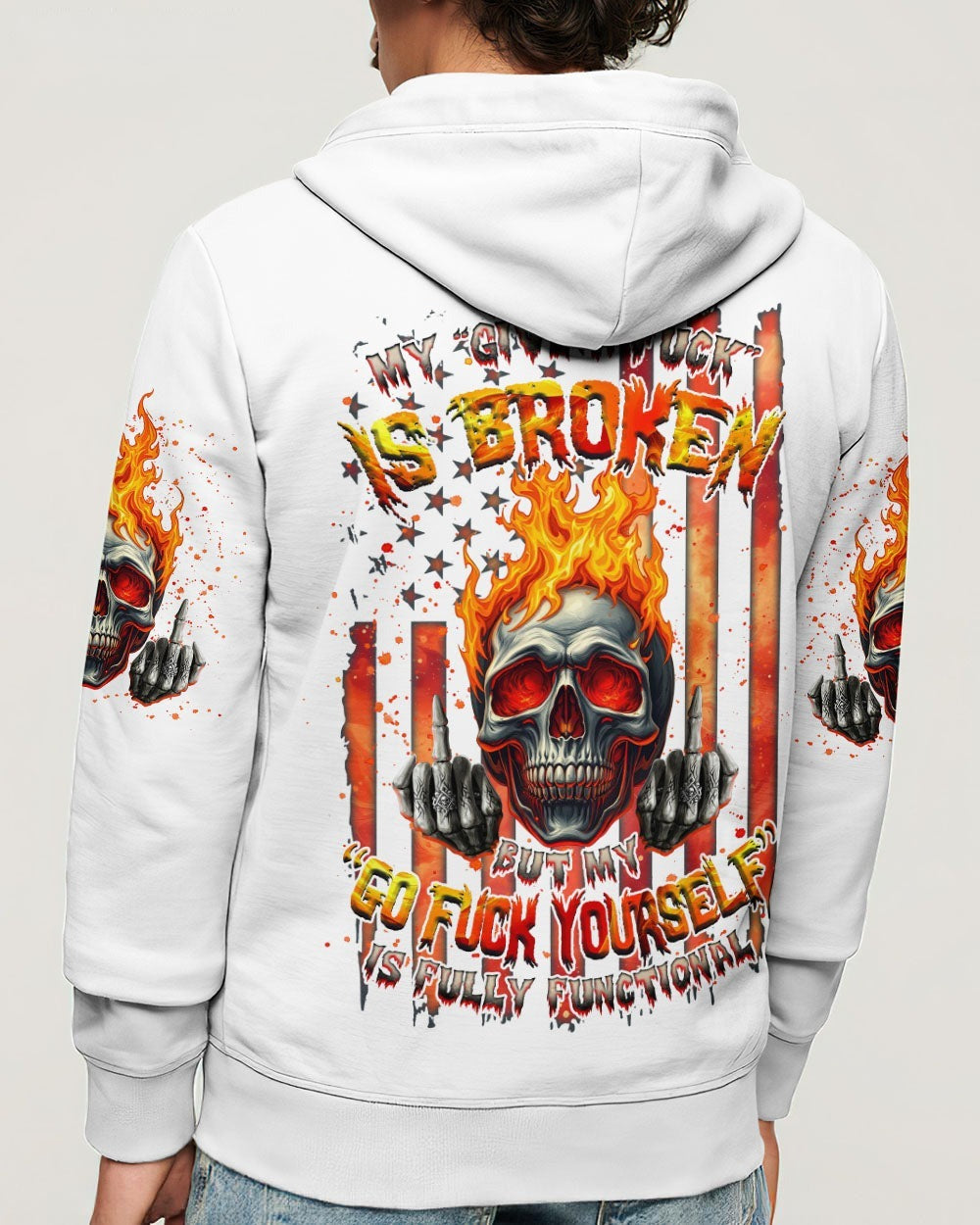 BLISSCORNERS MY GIVE A F IS BROKEN FIRE SKULL ALL OVER PRINT -  TLNZ0702251