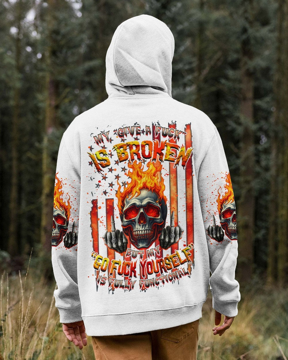 BLISSCORNERS MY GIVE A F IS BROKEN FIRE SKULL ALL OVER PRINT -  TLNZ0702251