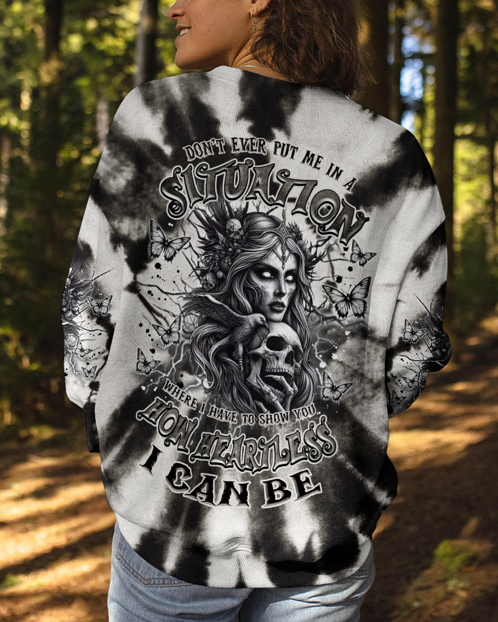 BLISSCORNERS HOW HEARTLESS I CAN BE TATTOO SKULL LADY ALL OVER PRINT
