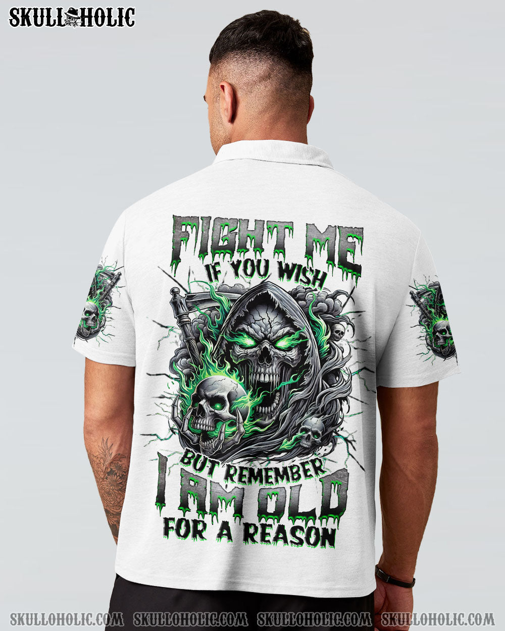BLISSCORNERS FIGHT ME IF YOU WISH REAPER SKULL ALL OVER PRINT -  TLNZ0802251