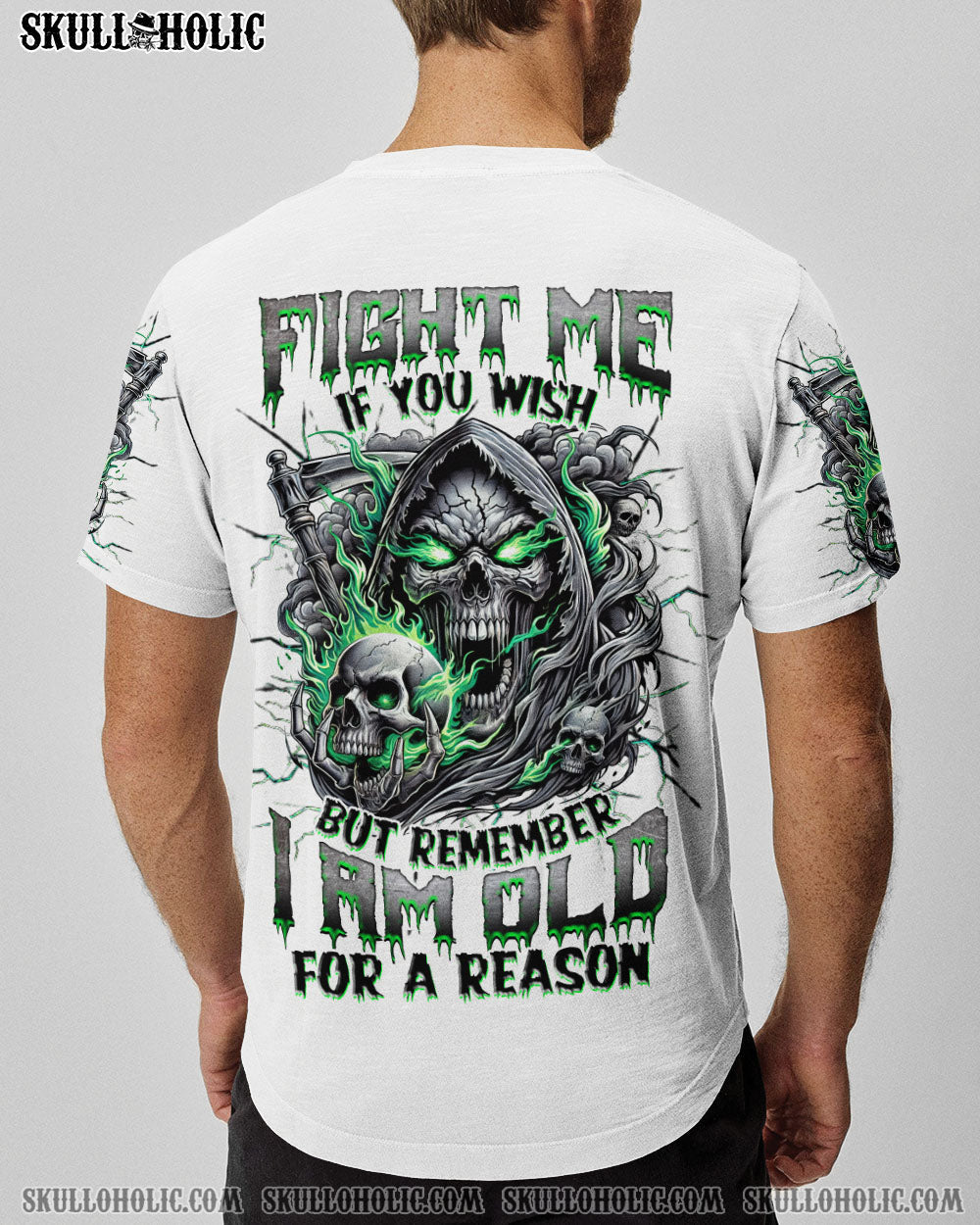 BLISSCORNERS FIGHT ME IF YOU WISH REAPER SKULL ALL OVER PRINT -  TLNZ0802251